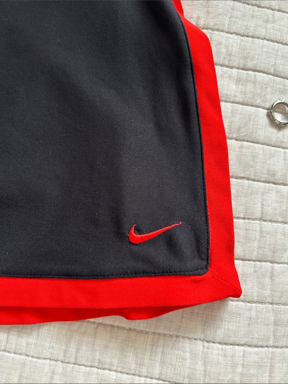 Nike Vtg Y2K sporty black red stripe mini athletic tennis golf pull on skort M - Picture 3 of 12